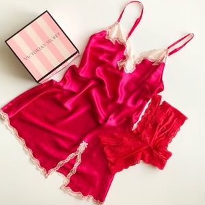 Victoria’s Secret red slip lingerie set - MEDIUM
